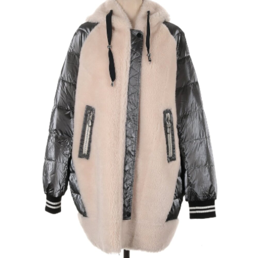 Foravi Fuzzy Teddy Mid Length Coat